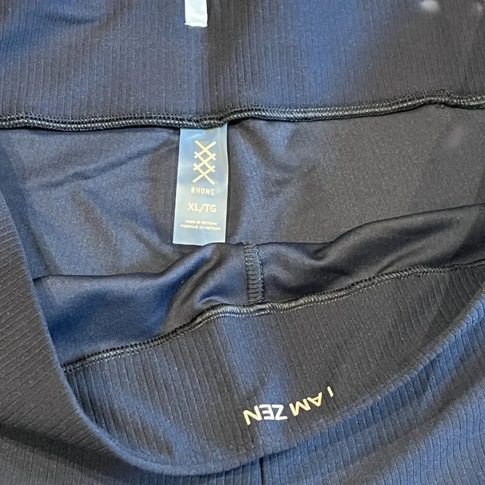 NWT Rhone Womens Ripple Wide Leg Black Sweatpants Lounge Pants Size XL